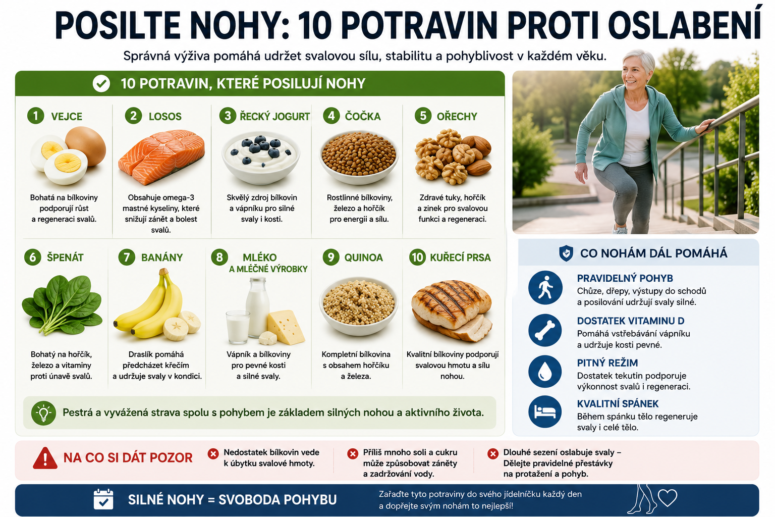 Nejprve vám slabnou nohy! Jezte těchto 10 potravin, abyste je posílili
