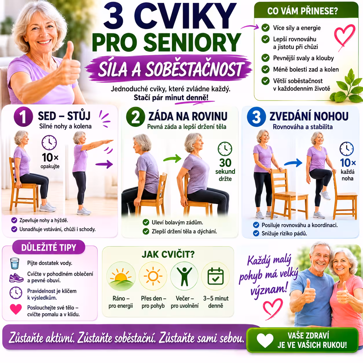 3 cvičení pro seniory lepší než chůze: Udržte sílu a soběstačnost i po 60. roce