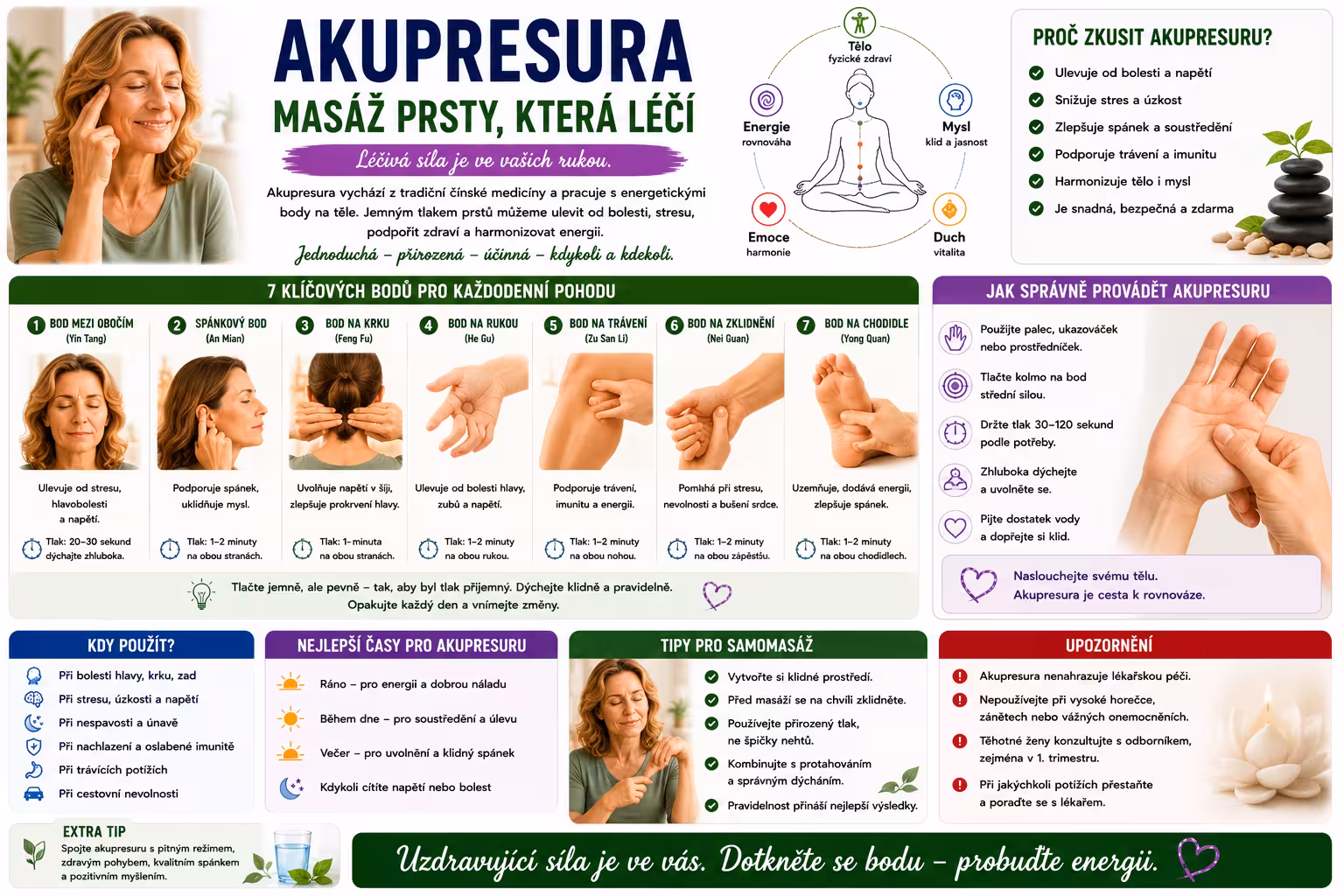 Akupresura – masáž prsty, která léčí