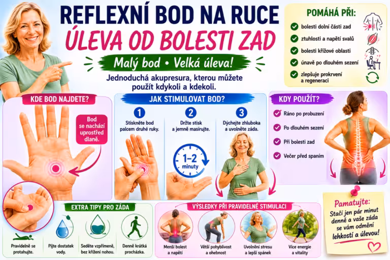 Bolest zad a vystřelování do nohy? Reflexní bod na ruce jako okamžitá první pomoc