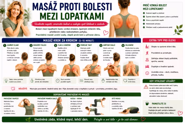 Bolest mezi lopatkami? Zkuste jednoduchou masáž, která uvolní napětí během pár minut