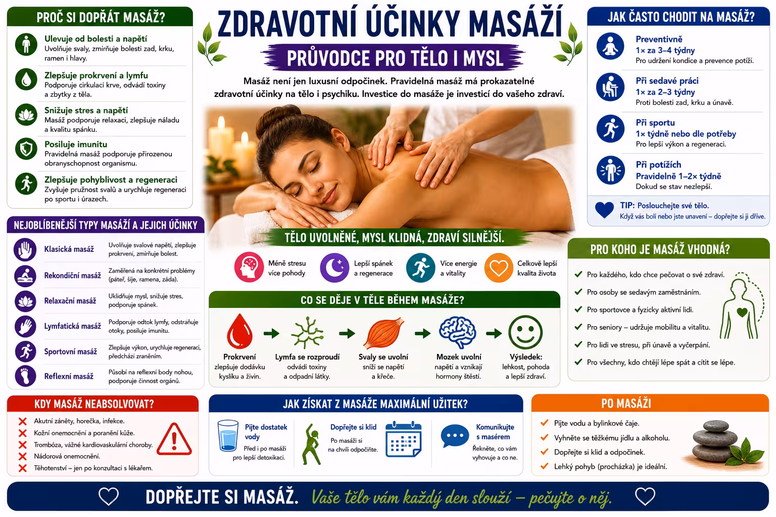 Masáže a jejich zdravotní účinky – průvodce pro vaše tělo i mysl