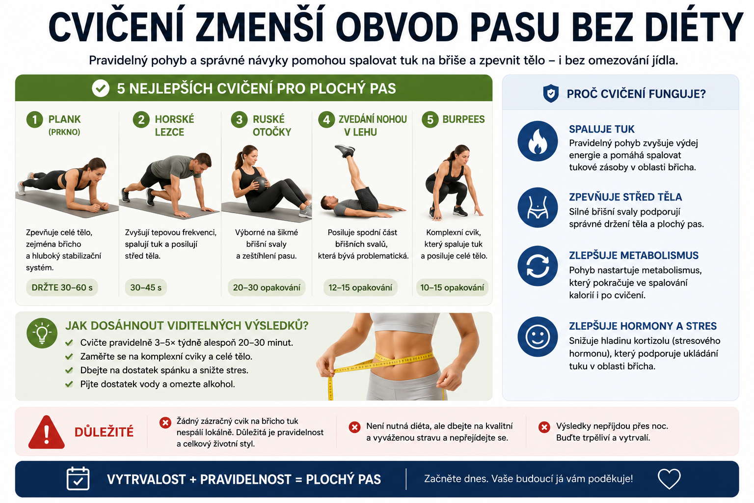Jedno cvičení, které zmenší obvod pasu až o 7 cm — bez diety a bez posilovny