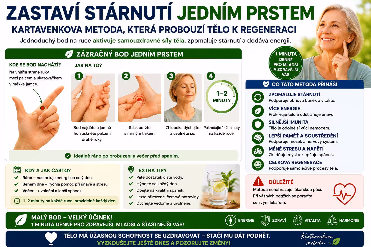 Jak zastavit stárnutí jedním prstem? Kartavenko ukazuje svou metodu