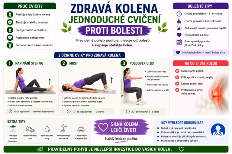 Bolest kolene – jednoduchý cvik, který vám uleví podle Dr. Moty
