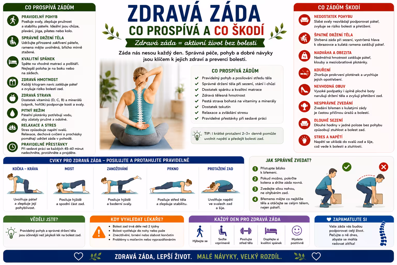 Zdravá záda: Co děláme správně a co je naopak ničí?