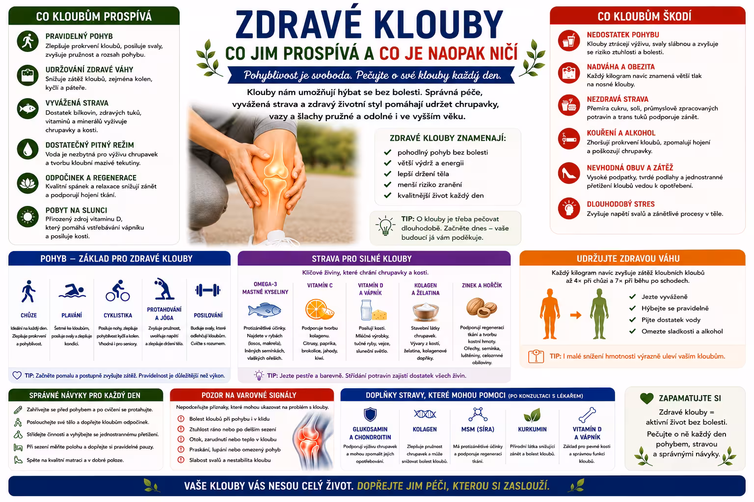 Zdravé klouby: Co jim prospívá a co je naopak ničí?