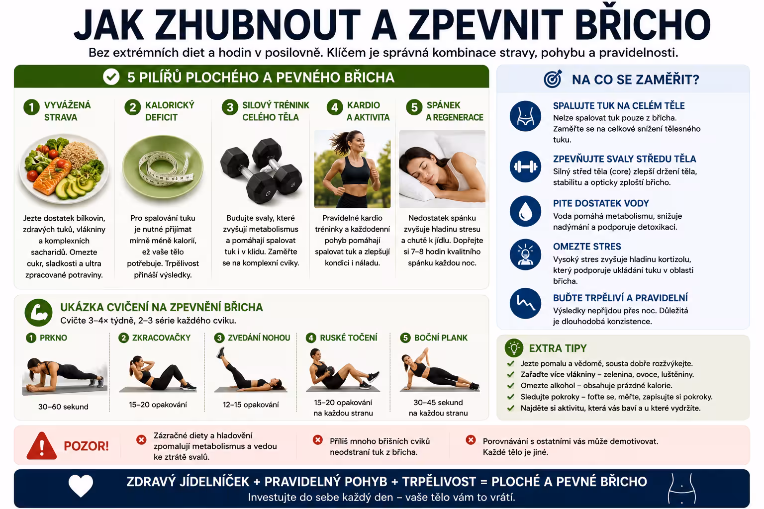 Jak zhubnout – posilování břicha a nejlepší cviky