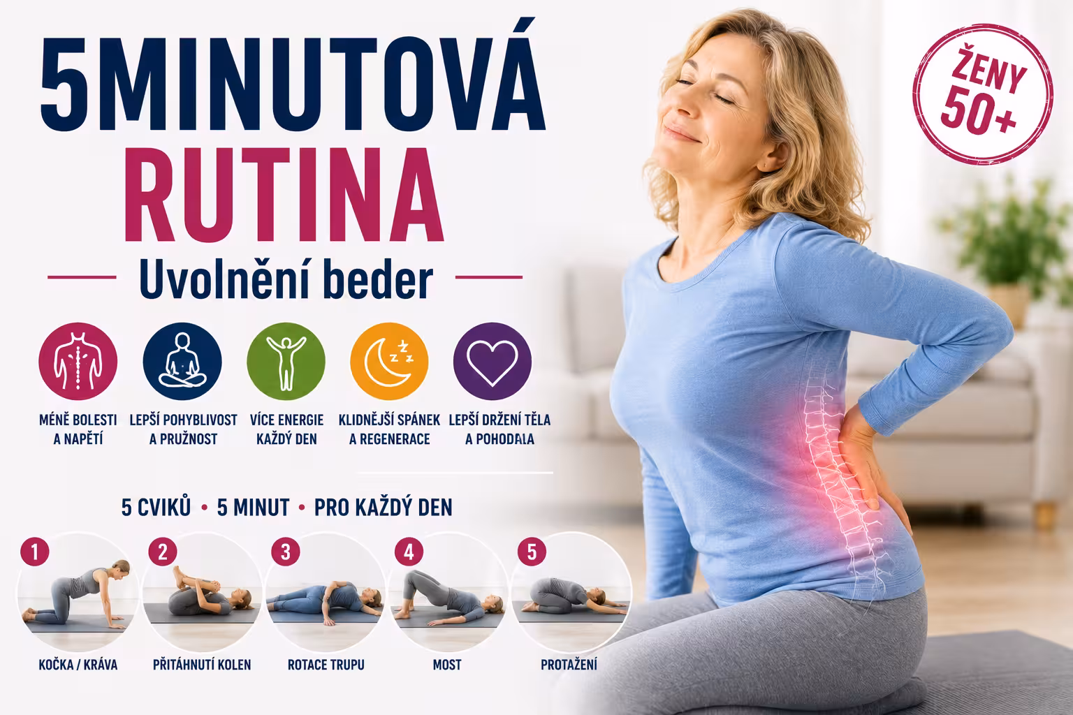 5minutová rutina pro uvolnění beder | Levita.cz