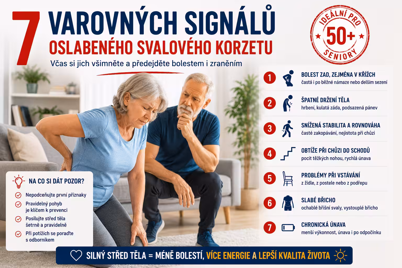 7 varovných signálů oslabeného svalového korzetu | Levita.cz