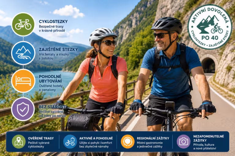Aktivní dovolená po 40: Od cyklostezek po zajištěné skalní stezky