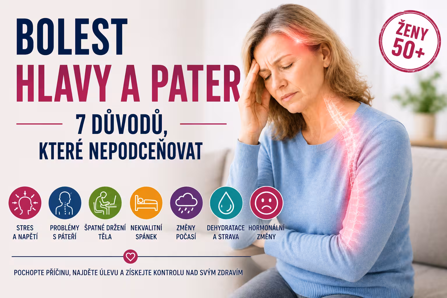 Bolest hlavy a páteř: 7 důvodů | Levita.cz