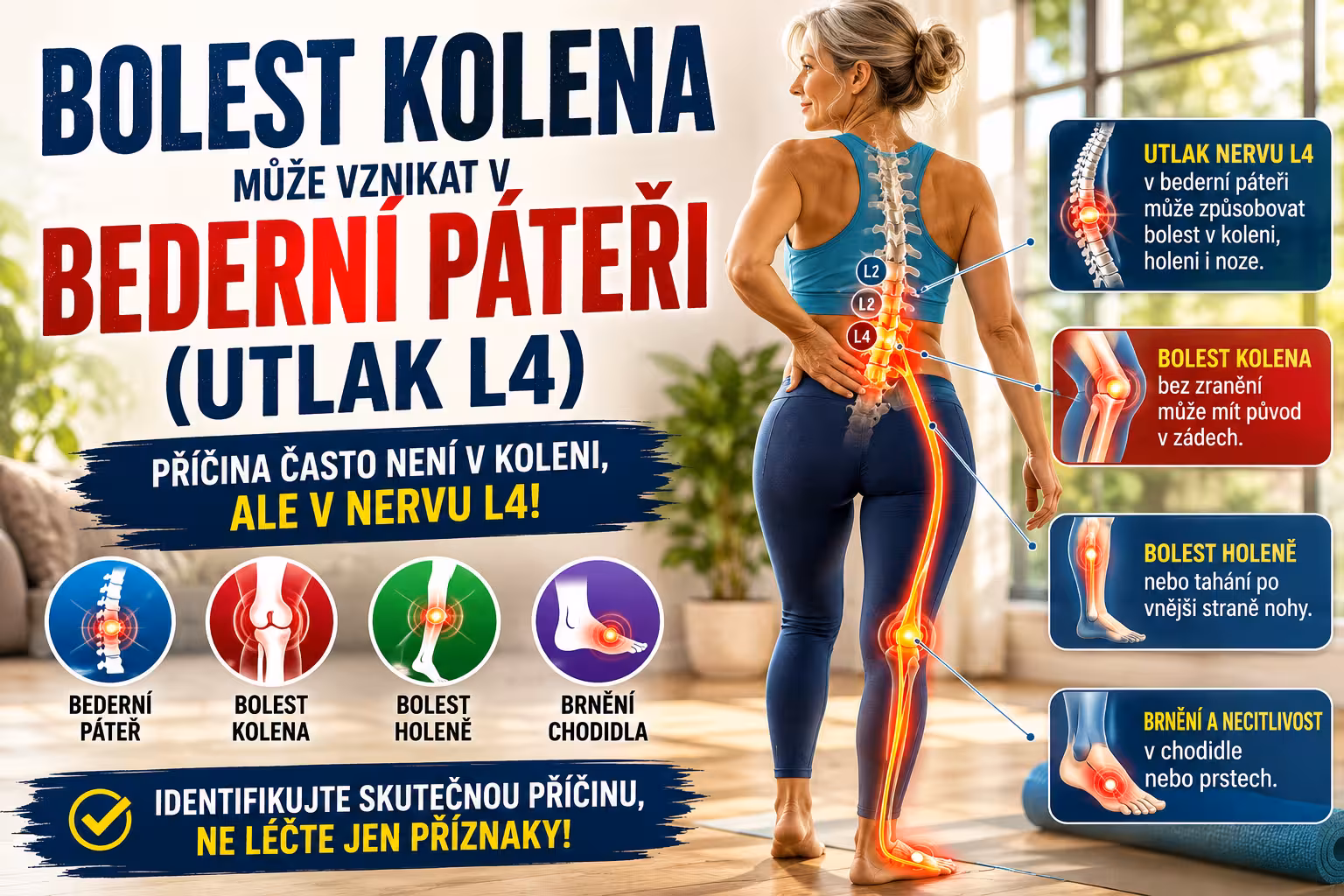Bolest kolena z bederní páteře: útlak L4 | Levita.cz
