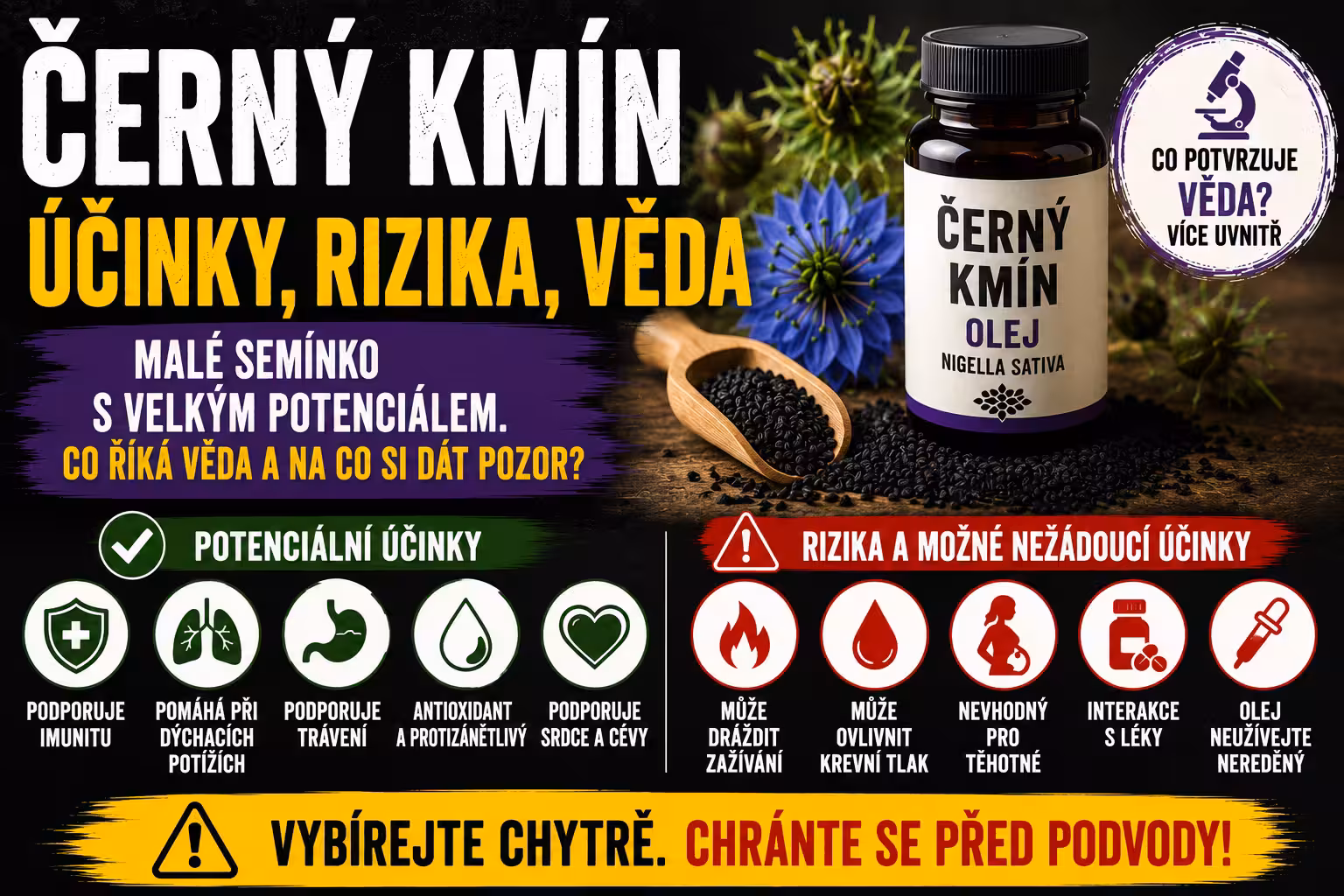 Černý kmín: účinky, rizika a věda | Levita.cz
