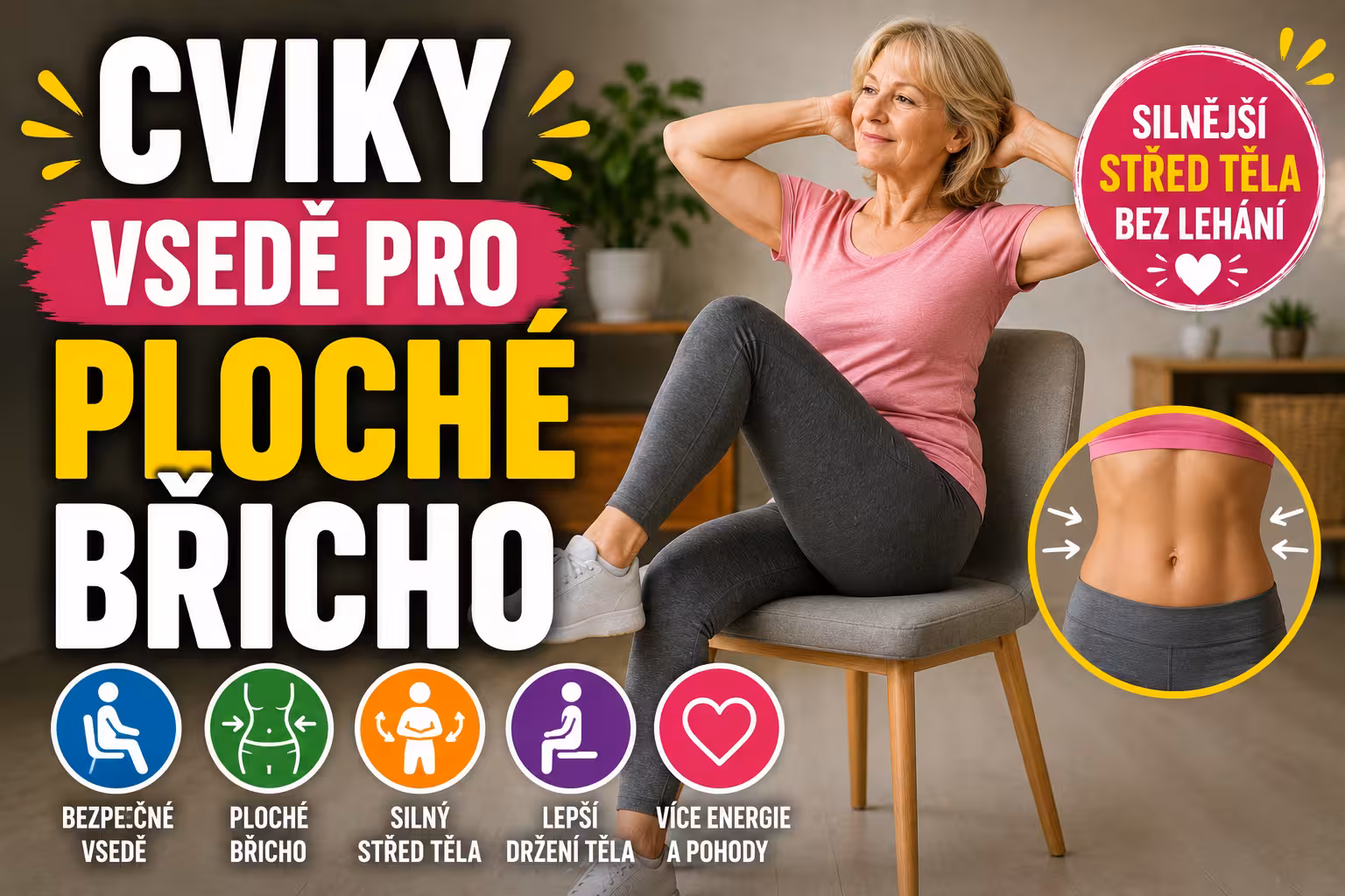 Cviky vsedě pro ploché břicho | Levita.cz
