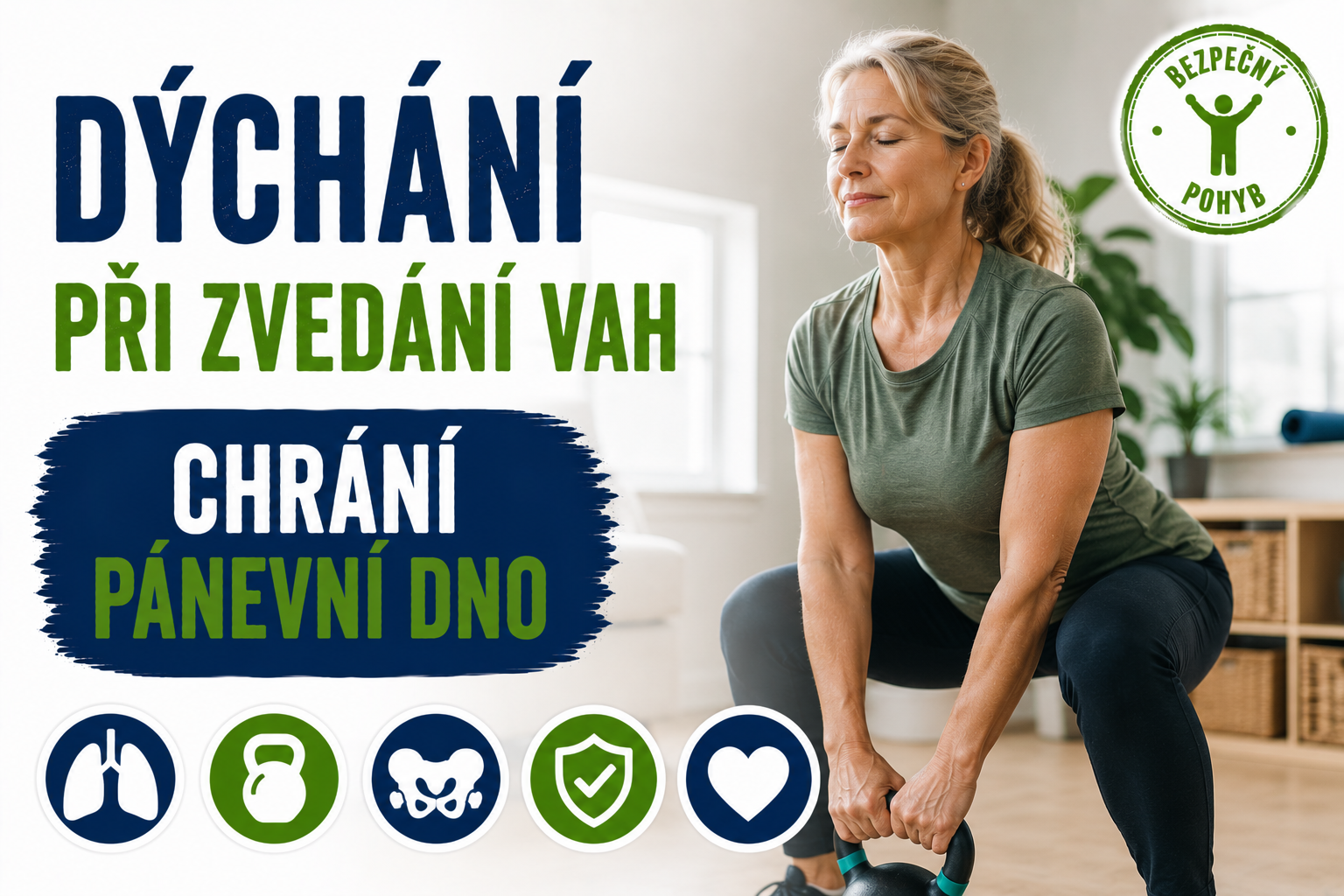 Dechový fitness v posilovně: Jak správné zapojení bránice při zvedání vah chrání pánevní dno