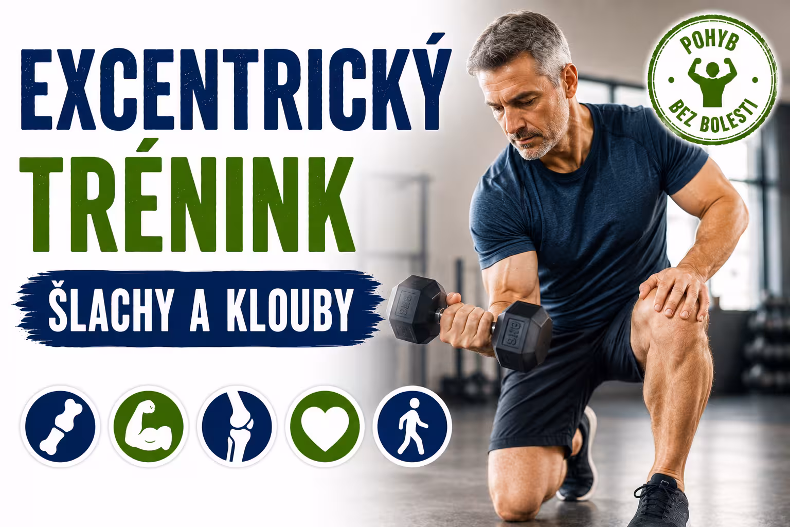 Excentrický trénink: Jak pomalé brzdění pohybu v posilovně chrání šlachy a klouby