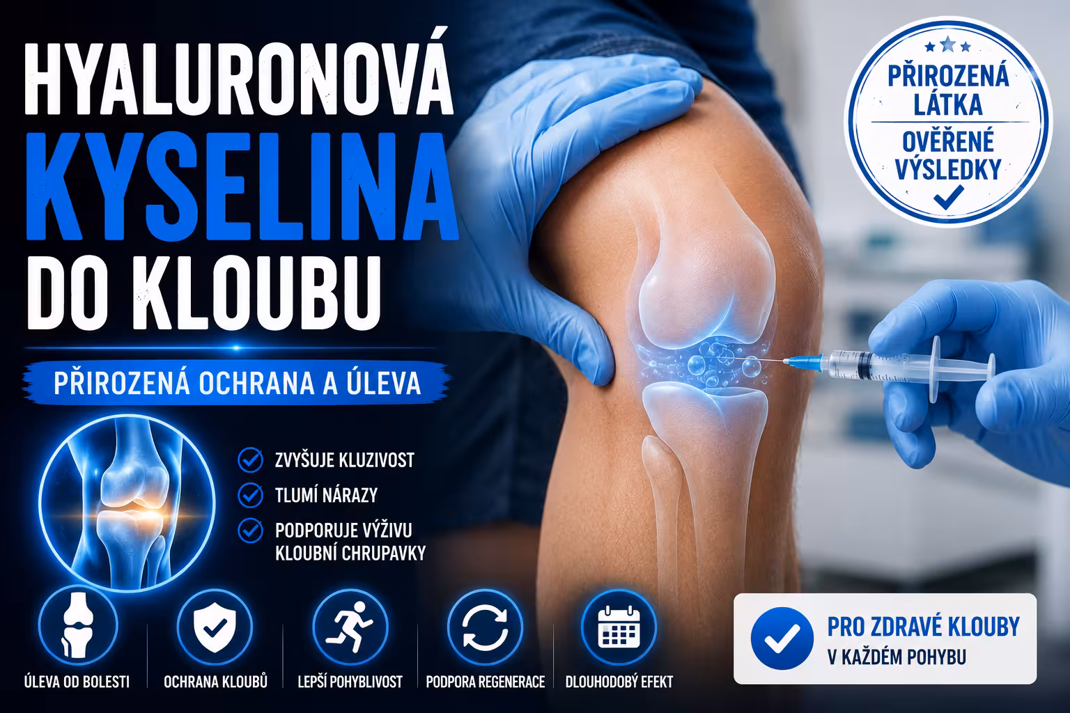 Hyaluronová kyselina do kloubů: Když chrupavka chybí, pomůže „olej“