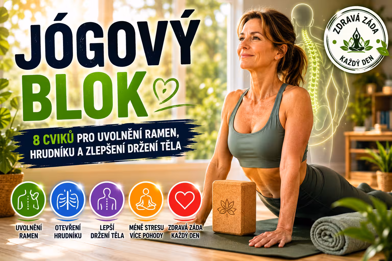 Otevřete ramena s jógovým blokem | Levita.cz