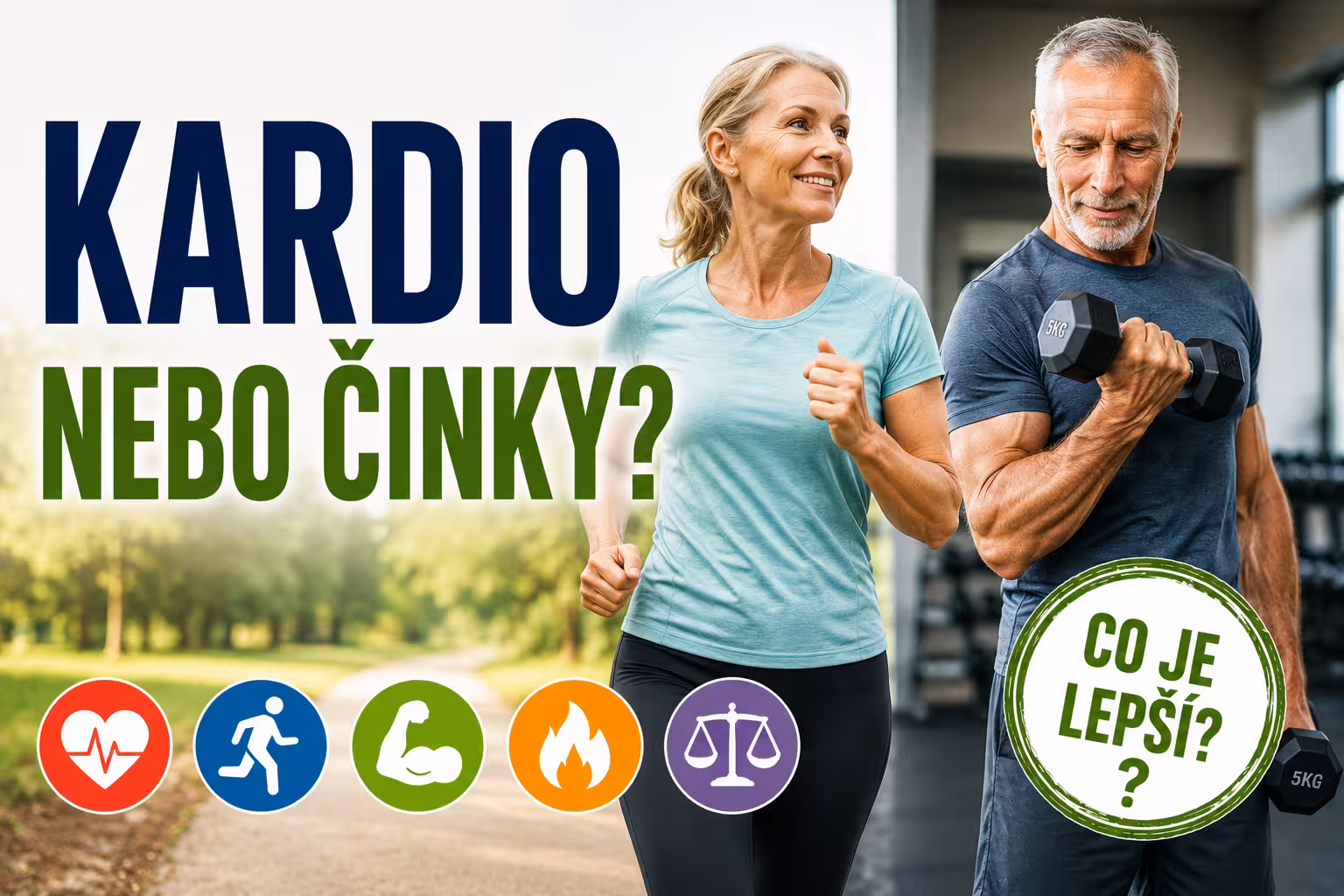 Kardio nebo činky? Co je lepší pro hubnutí, metabolismus a zdravé srdce po 50. Kombinace vítězí