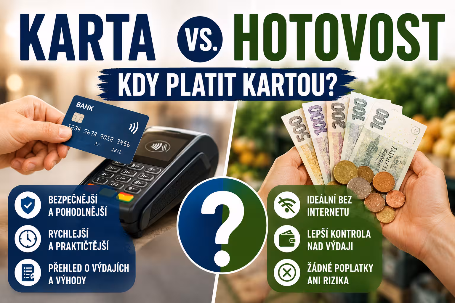 Proč je výhodnější platit kartou než hotově (a kdy naopak hotovost vyhrává)