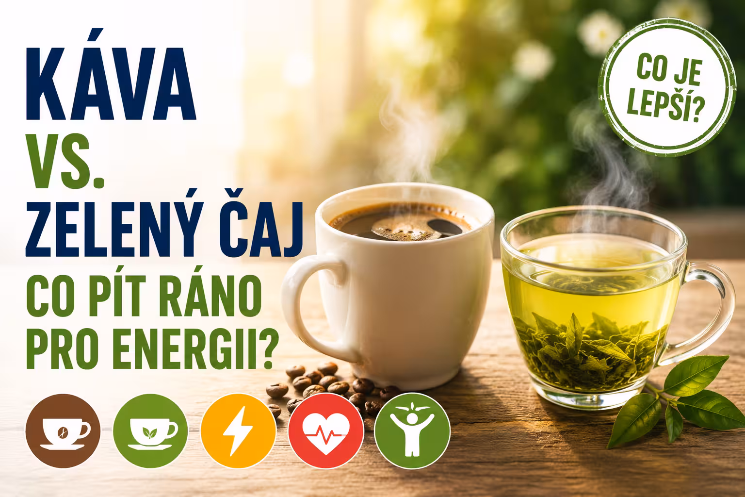 Káva vs. zelený čaj – co pít ráno pro energii?