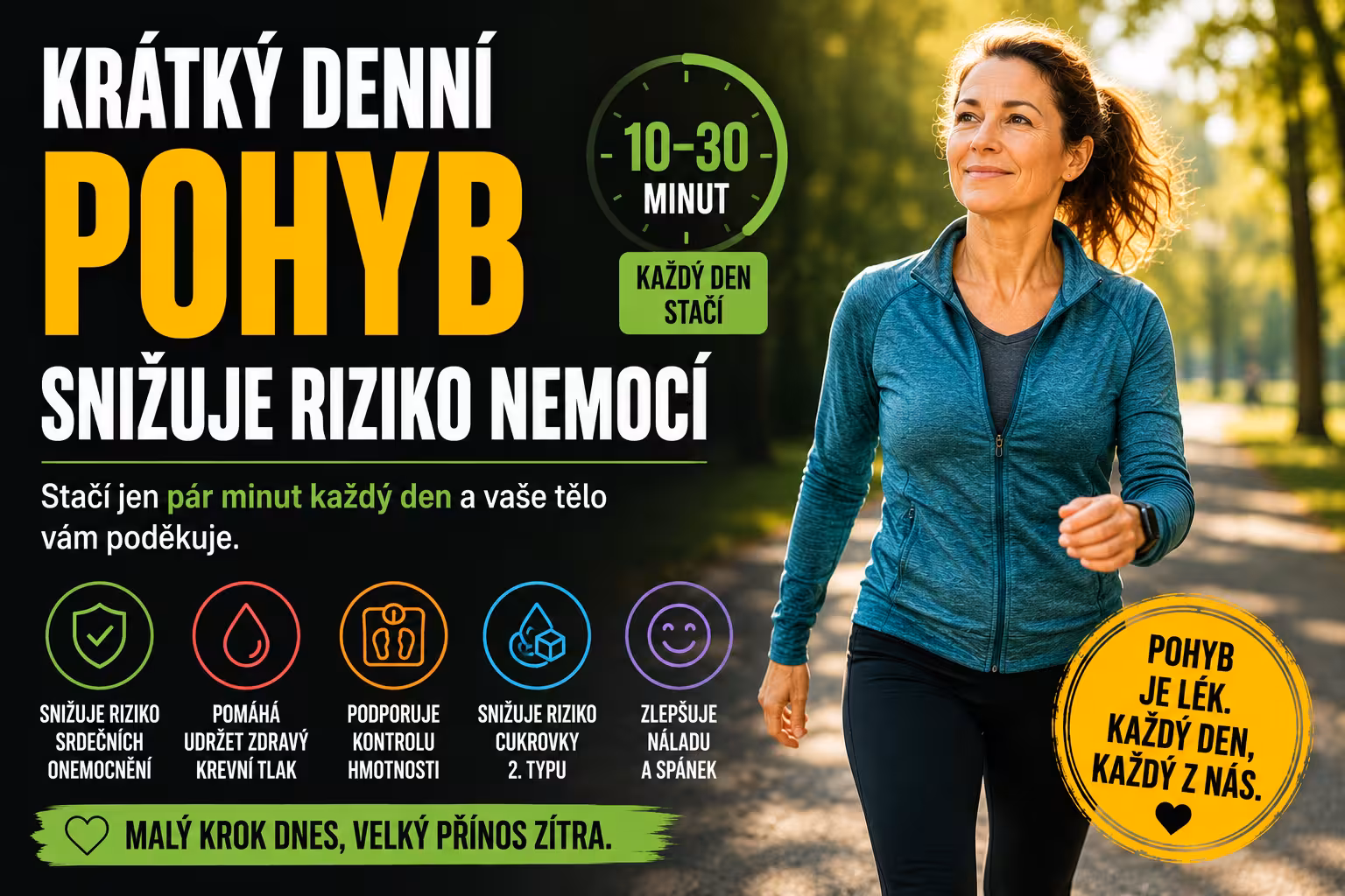 Krátký denní pohyb snižuje riziko nemocí | Levita.cz