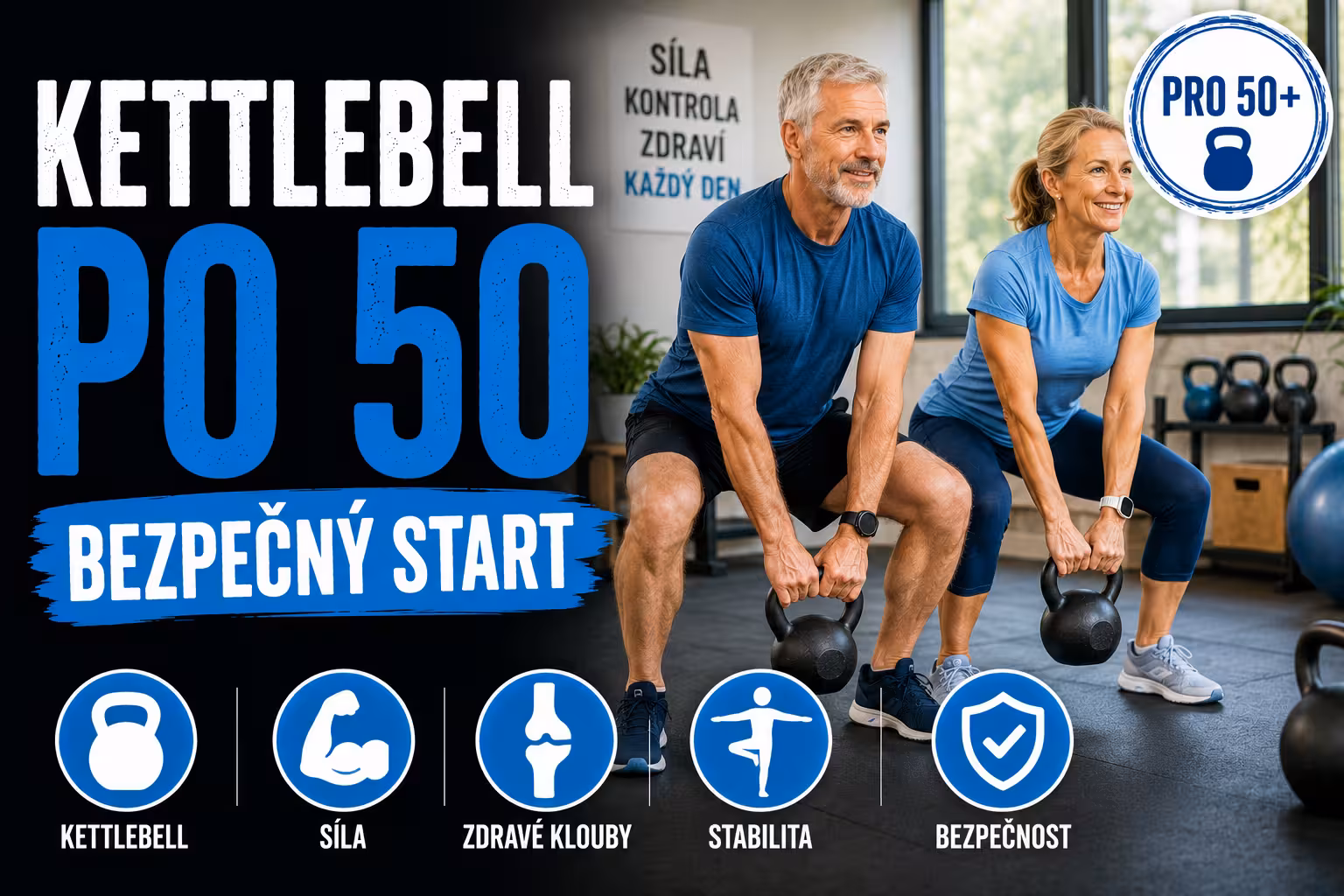 Kettlebell po padesátce: Bezpečné základy, které probudí sílu a omládnou klouby