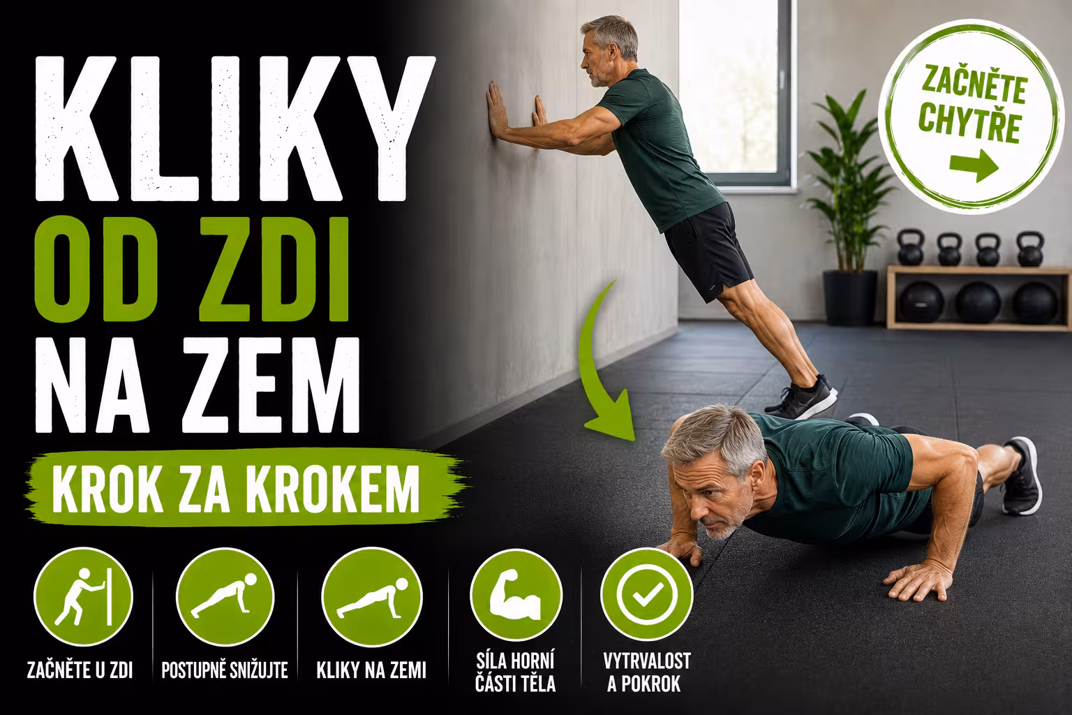 Od stěny na zem: Jak se naučit kliky, i když jste nikdy žádný neudělali. Plán krok za krokem