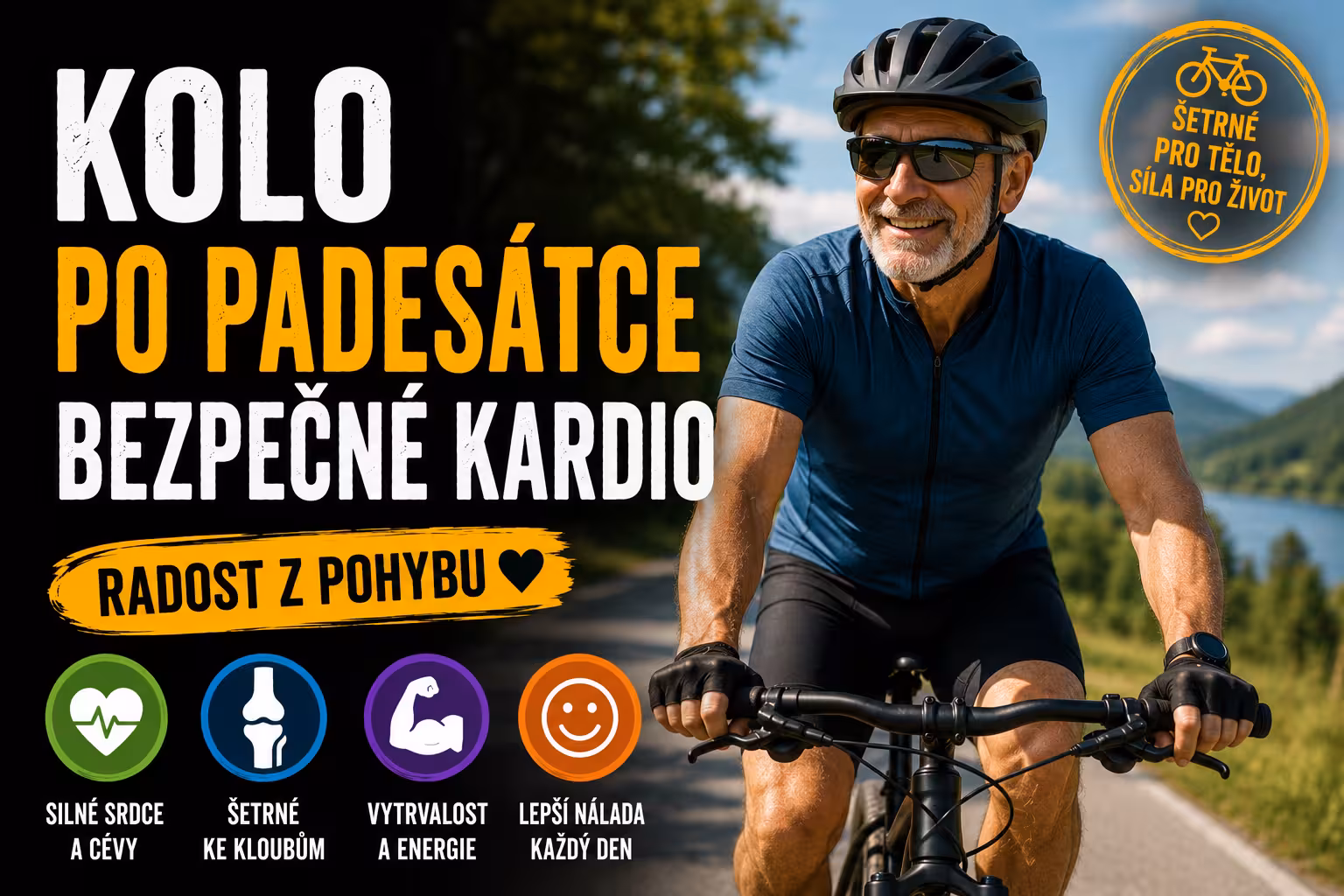 Proč je kolo po padesátce ideální kardio a jak na něm bezpečně jezdit