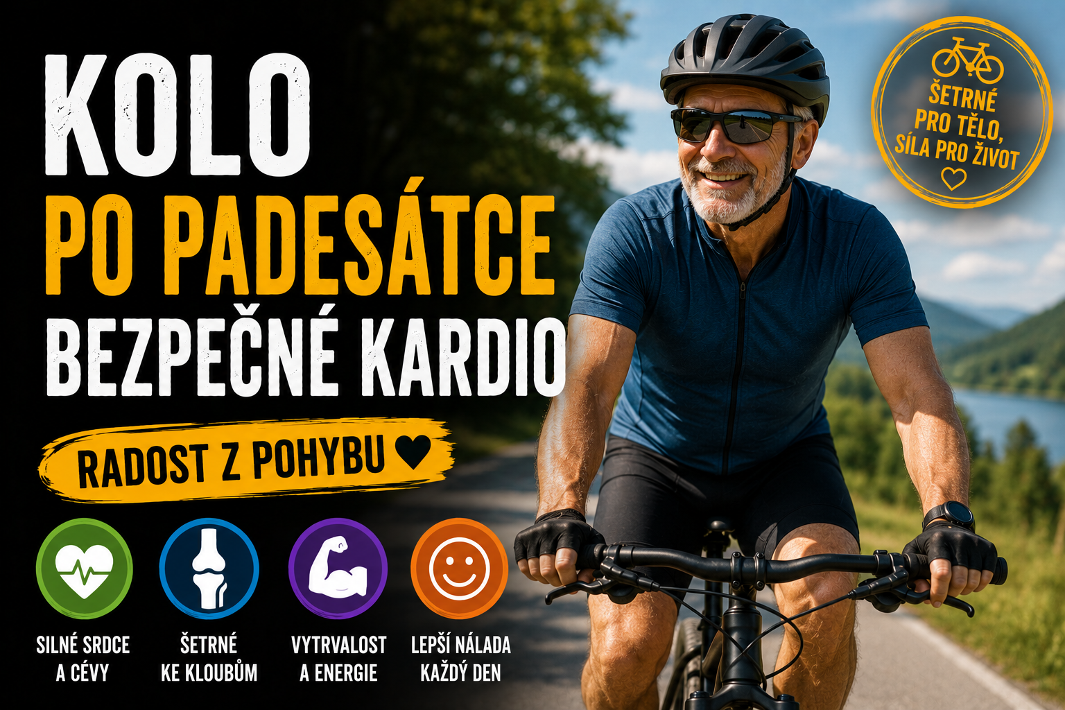 Proč je kolo po padesátce ideální kardio a jak na něm bezpečně jezdit