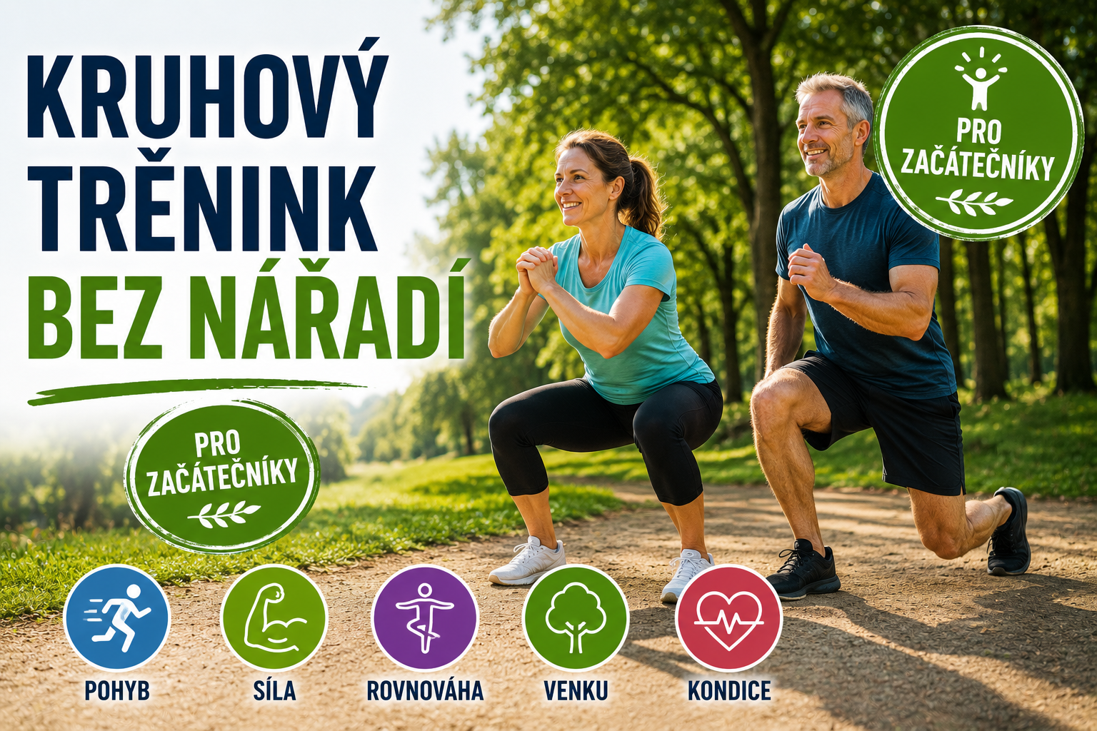 Venkovní kruhový trénink pro začátečníky (bez nářadí)