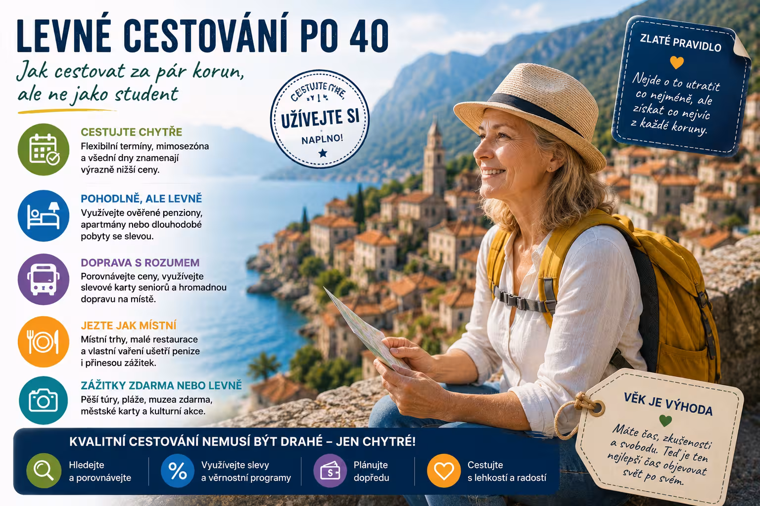 Levné cestování po 40: Jak cestovat za pár korun, ale ne jako student