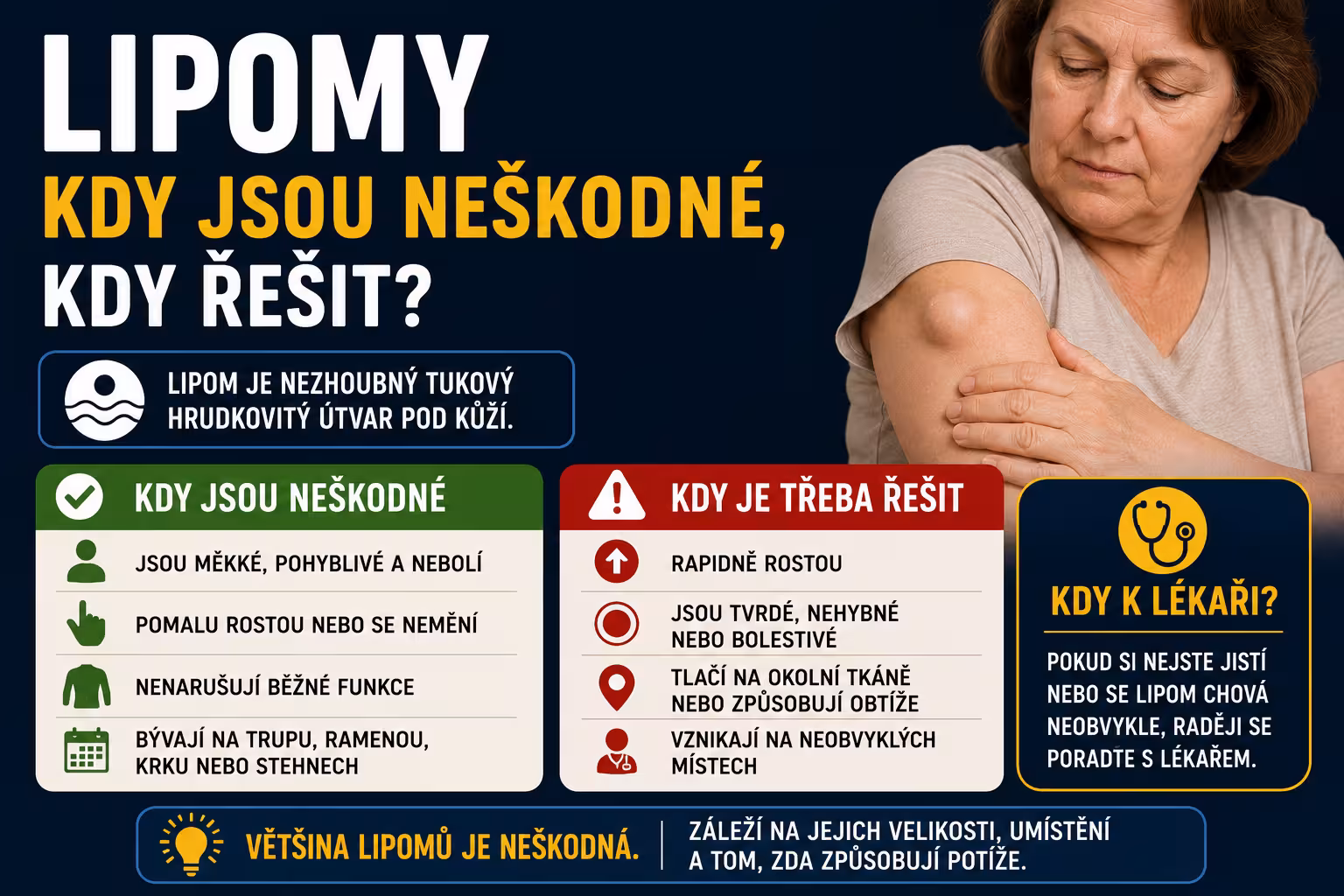 Lipomy – podkožní bulky z tuku: Kdy jsou neškodné a kdy je nutné řešit?