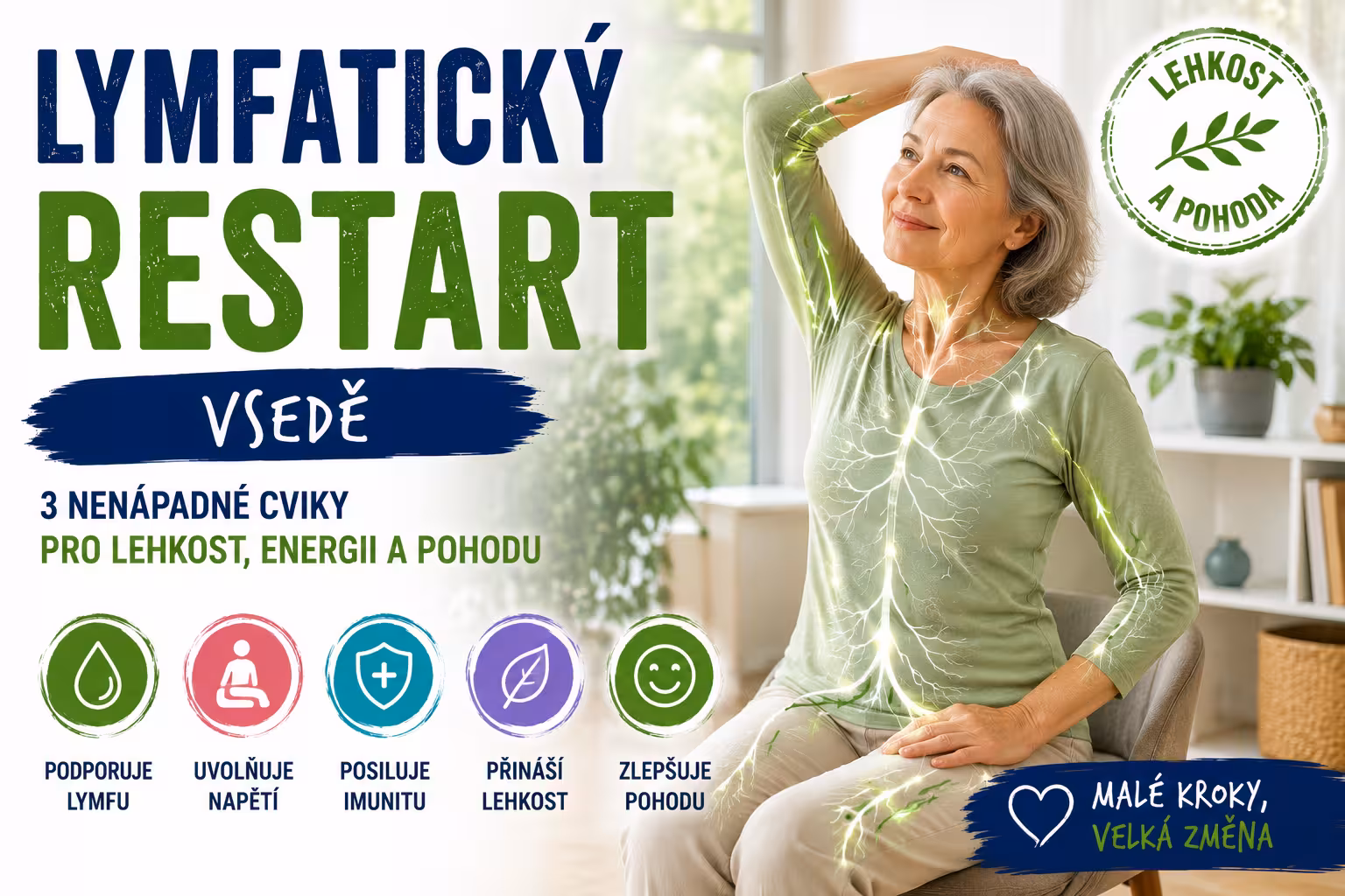 Lymfatický restart vsedě: 3 nenápadné cviky | Levita.cz
