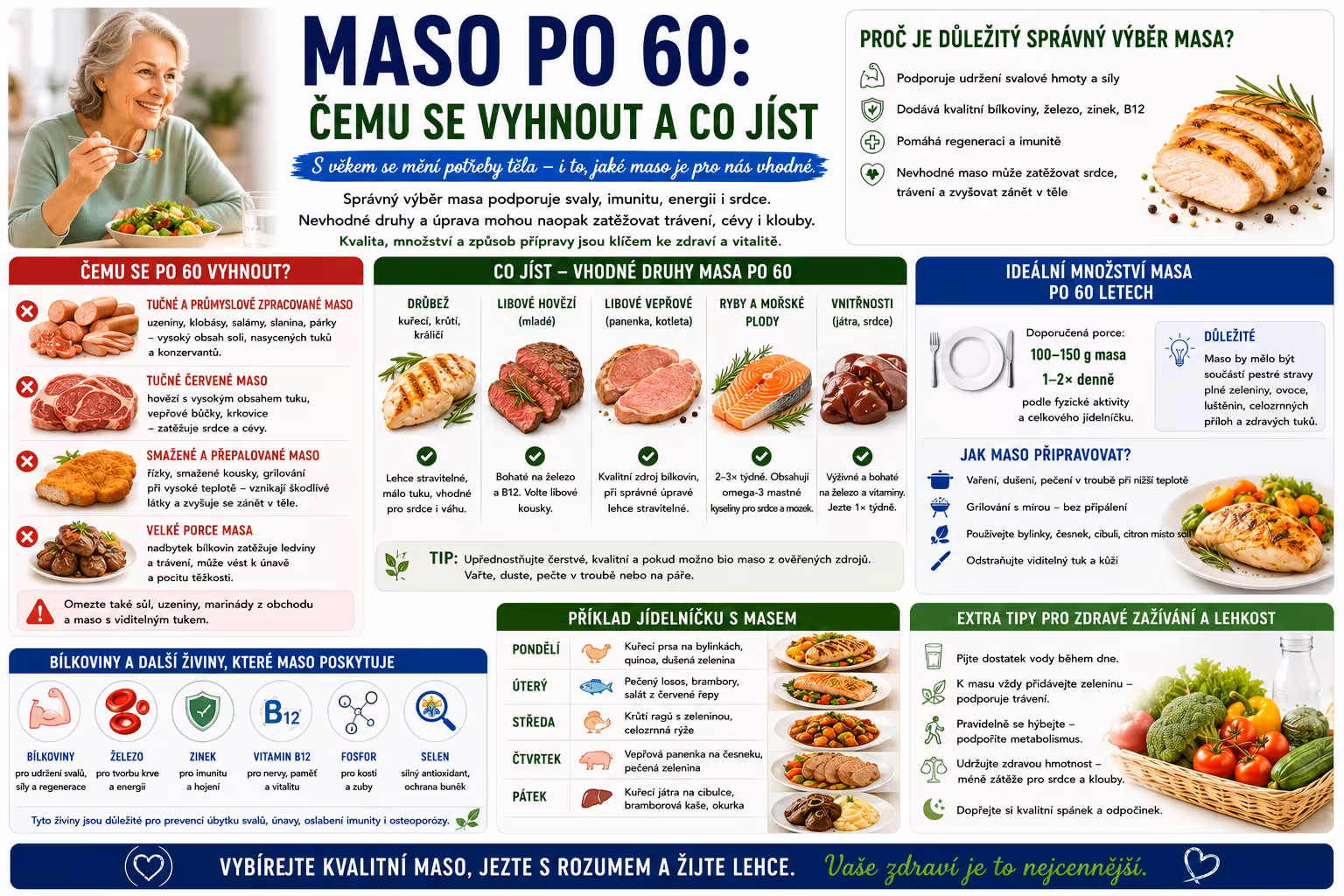 Toto maso po 60 opravdu nejezte: 3 druhy, které ničí cévy a ledviny – a 3, které naopak zachrání svaly i mozek