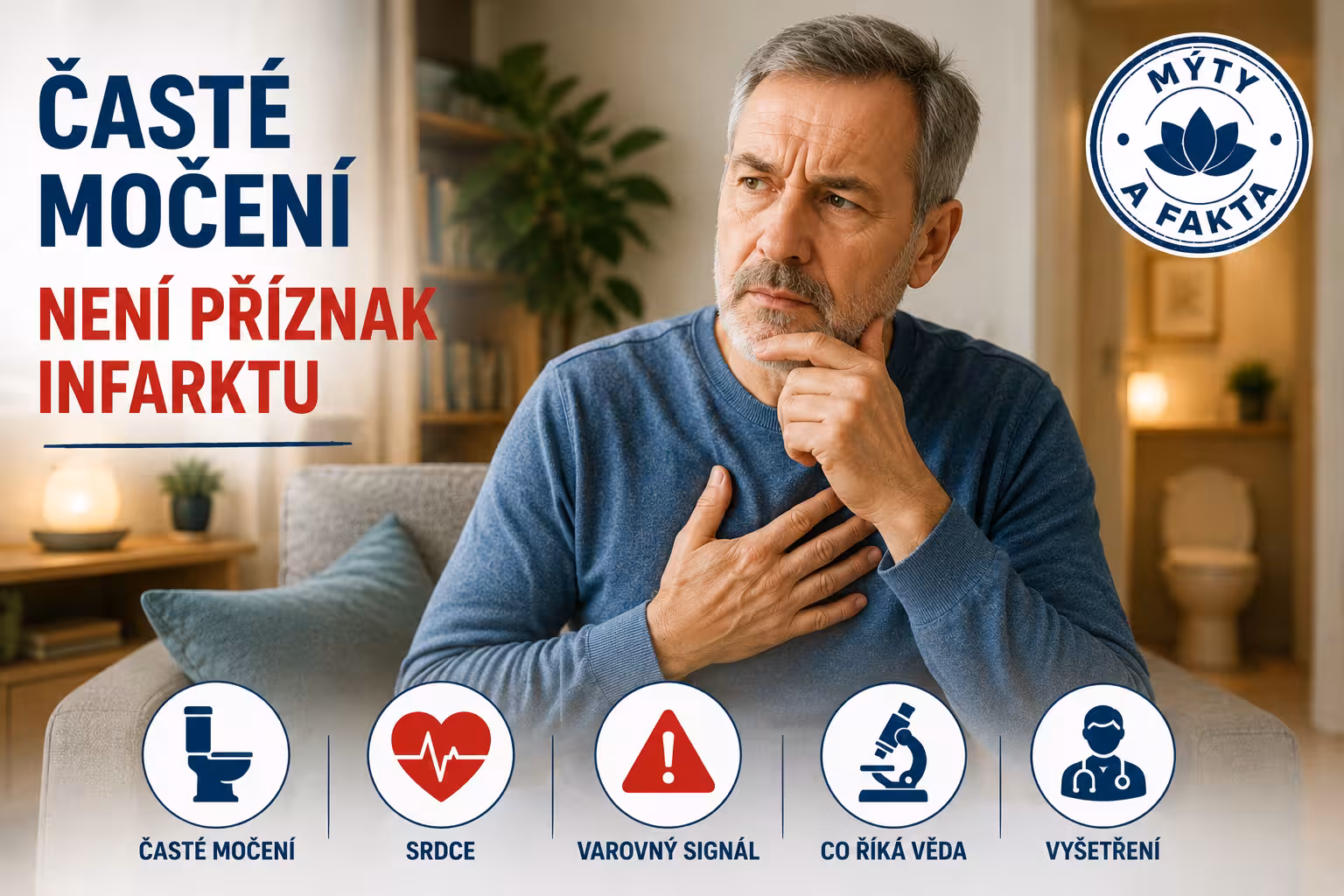 Časté močení jako příznak infarktu? Onkologové varují před nebezpečným mýtem