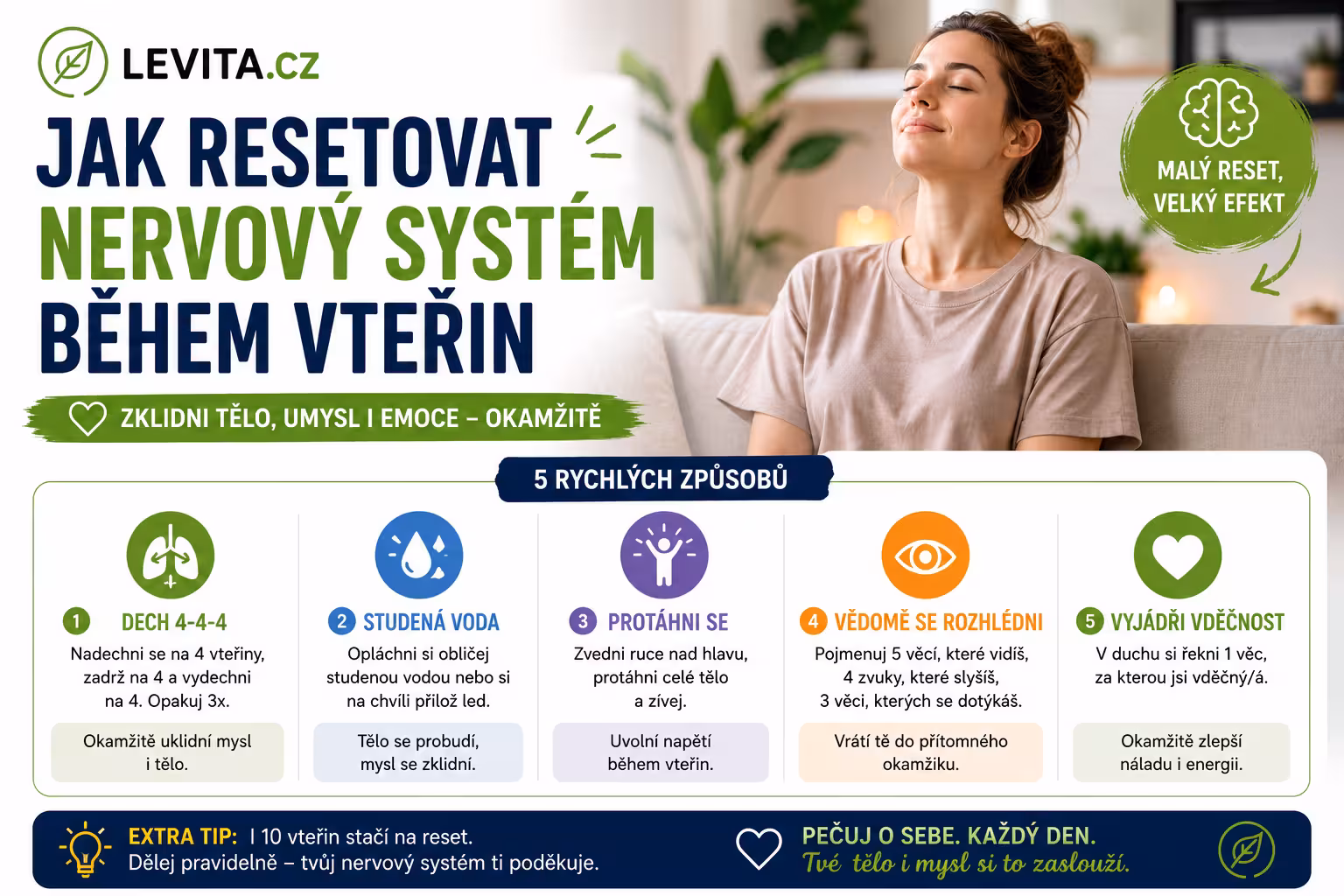 Jak resetovat nervový systém během pár vteřin: Techniky, které fungují okamžitě