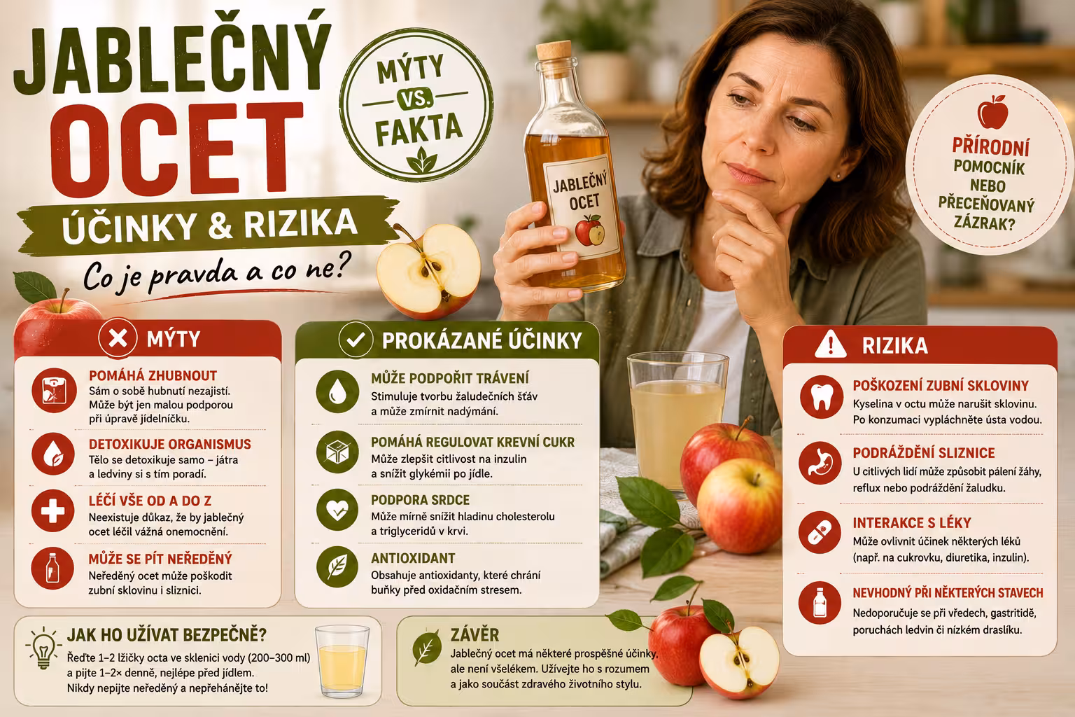 Jablečný ocet: Zázrak za pár centů, nebo nebezpečný mýtus?