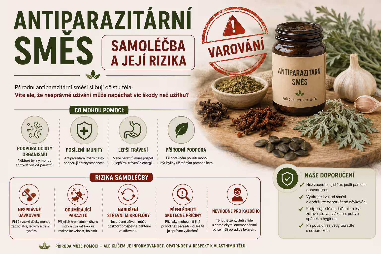 Pravda o zázračné směsi na parazity: Proč je samoléčba riziková a na co se zaměřit místo ní