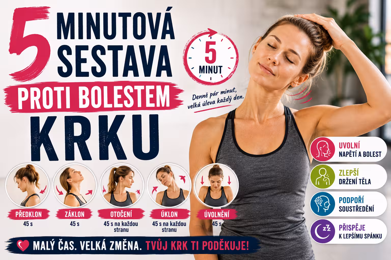 5minutová sestava proti bolestem krku | Levita.cz