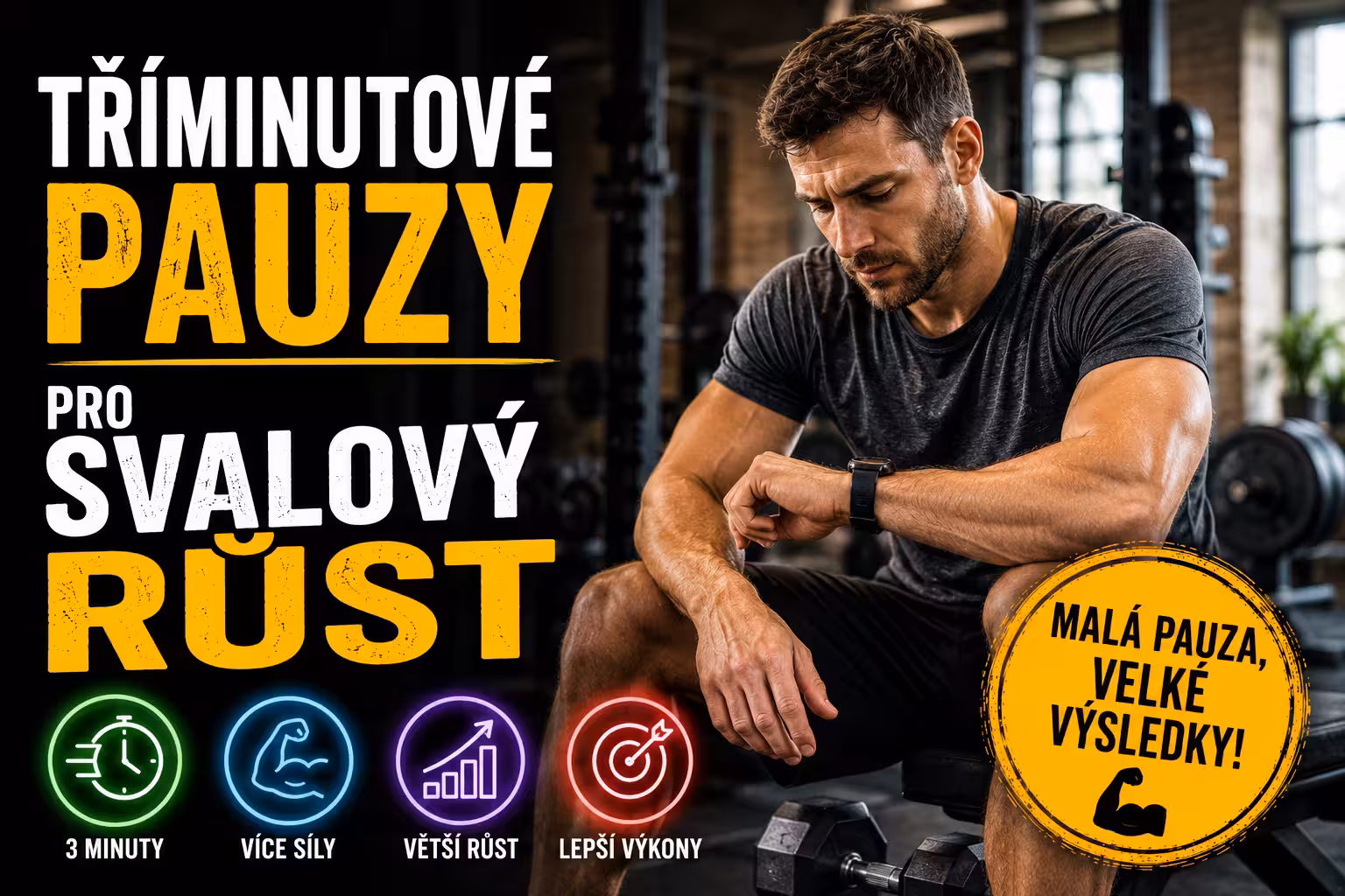 Zapomeňte na dřinu do úmoru: Věda odhaluje, že tříminutové nicnedělání mezi sériemi je pro svalový růst důležitější než samotný cvik