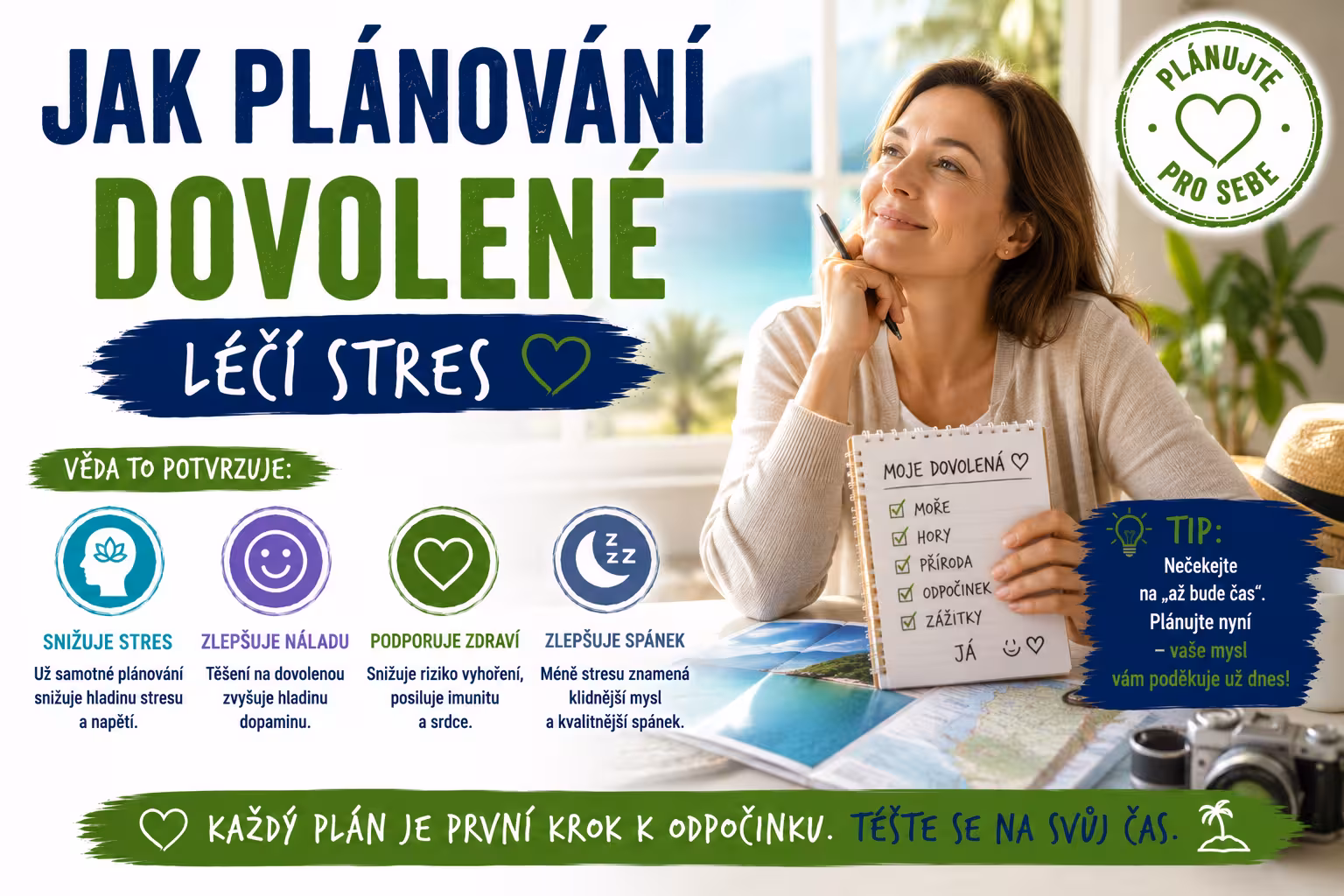 Cestovatelská anticipace: Jak samotné plánování dovolené léčí chronický stres měsíce před odjezdem