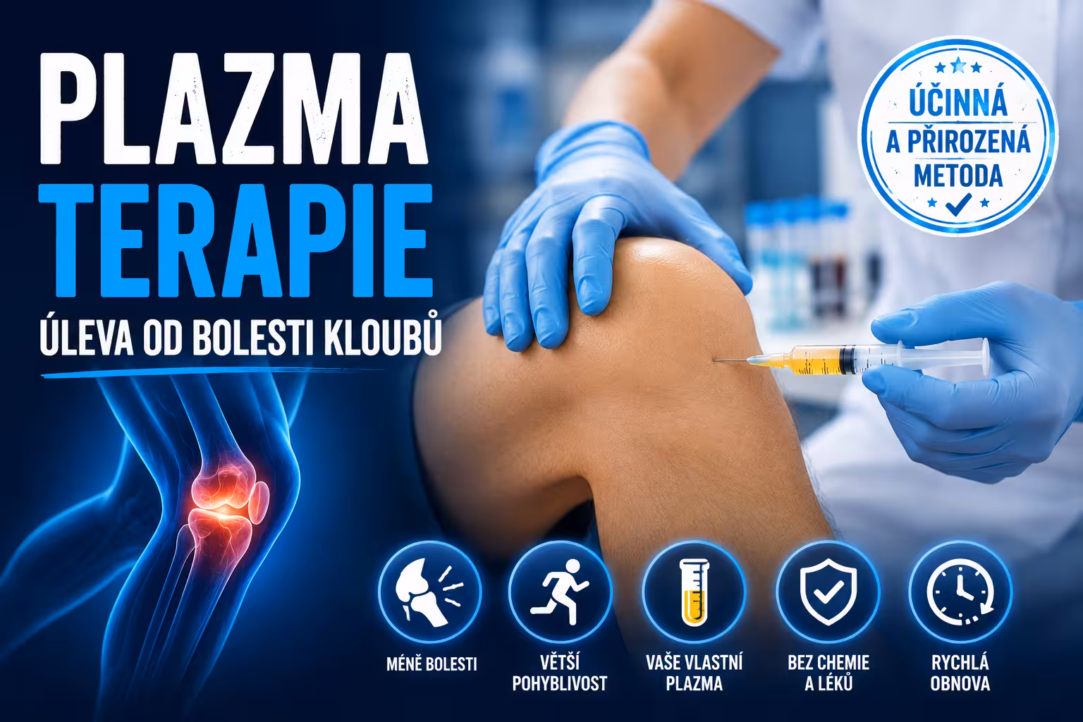 Plazma terapie: Jak vás může vaše vlastní krev zbavit bolesti kloubů a urychlit hojení