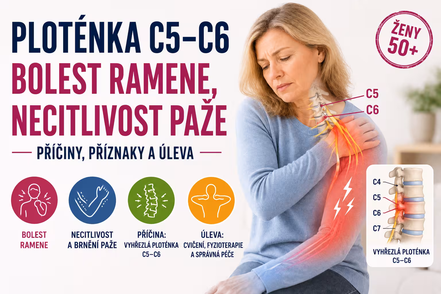 Ploténka C5–C6: bolest ramene, necitlivost paže | Levita.cz