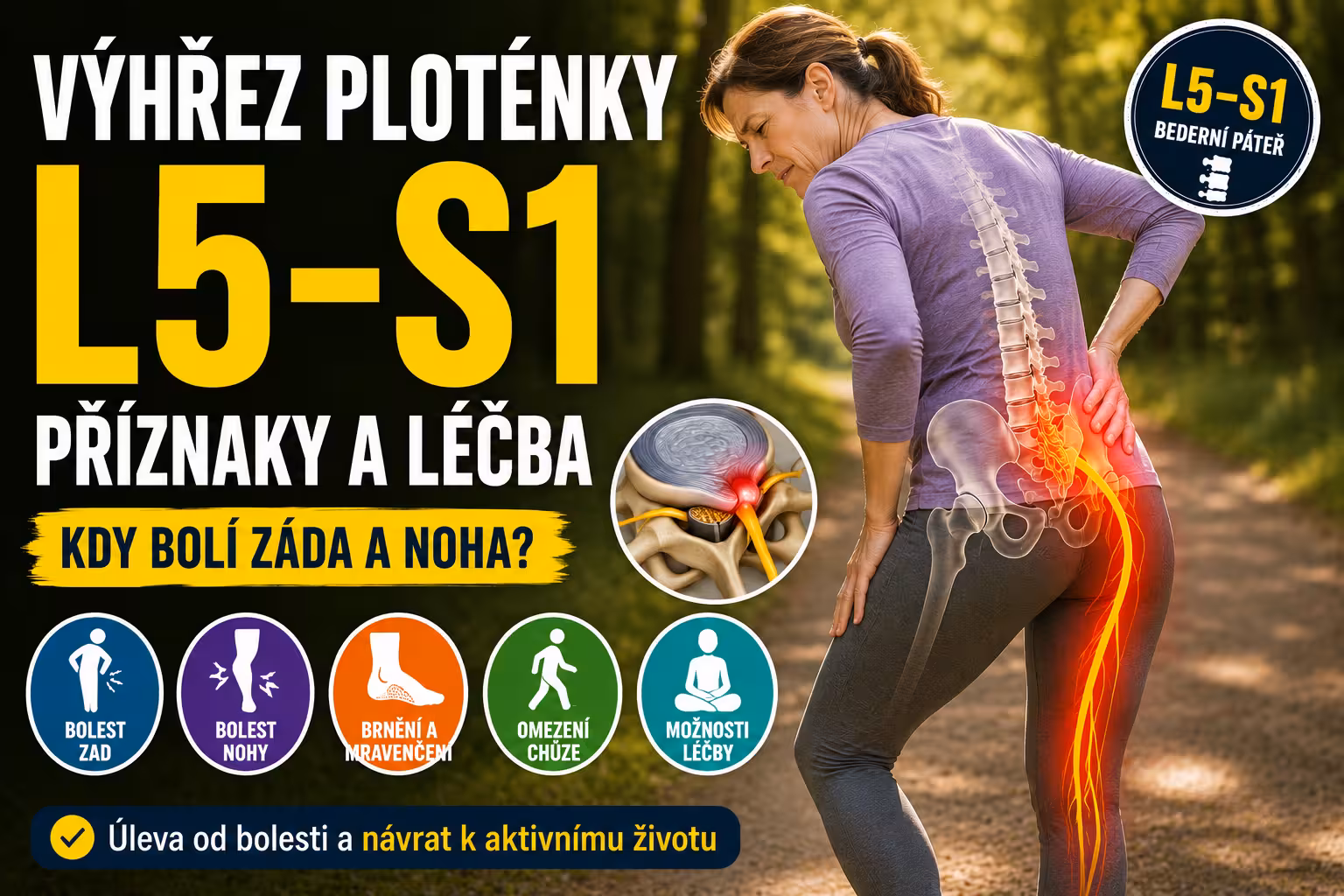 Výhřez ploténky L5‑S1: příznaky a léčba | Levita.cz
