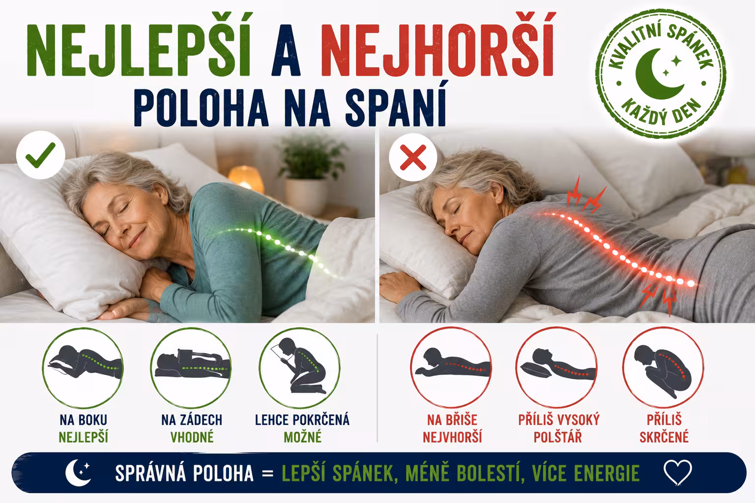 Nejlepší a nejhorší poloha na spaní | Levita.cz