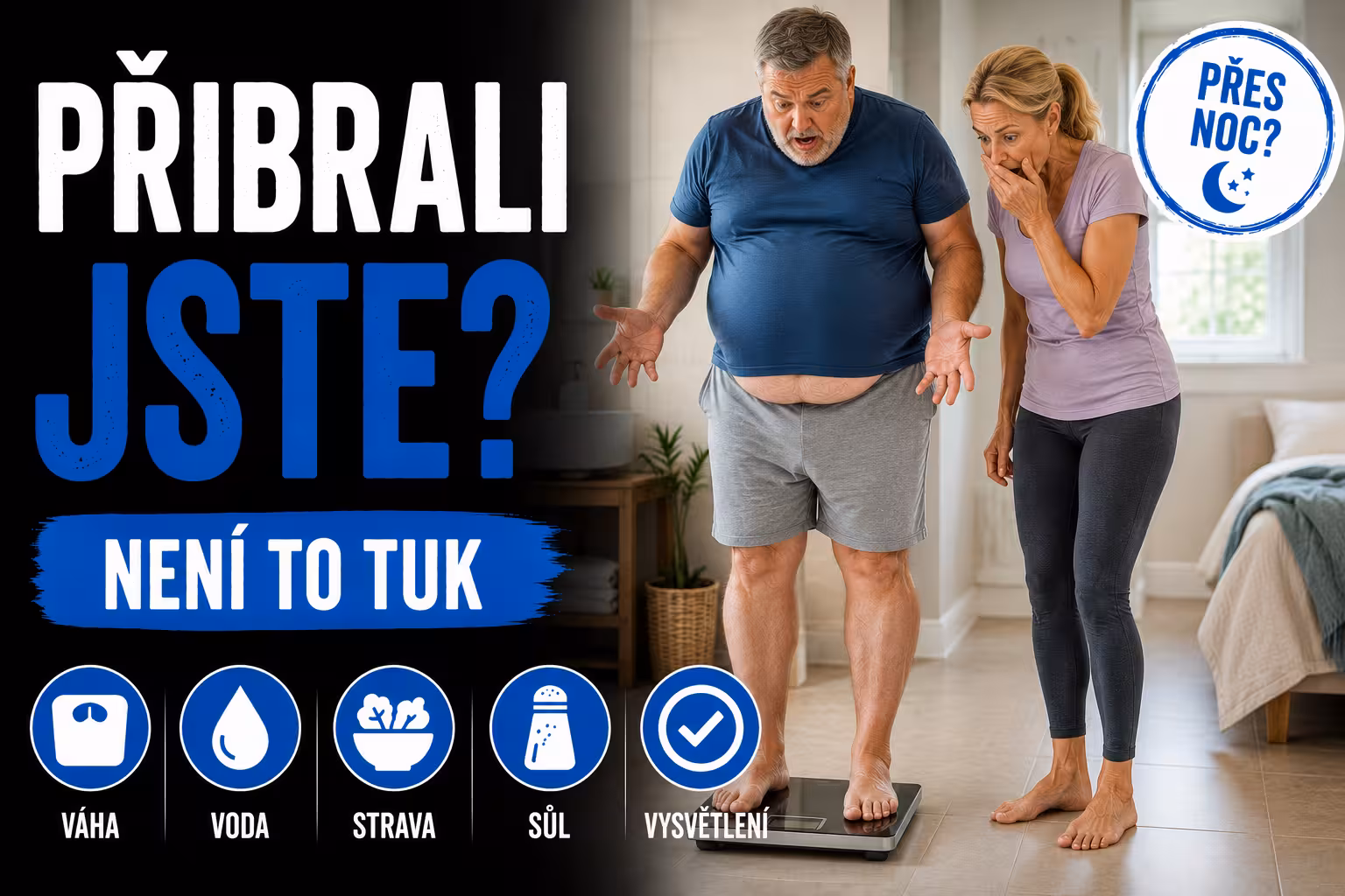 Přibrali jste přes noc 2,5 kg? Není to tuk, ale voda. Tady je návod, jak se jí zbavit