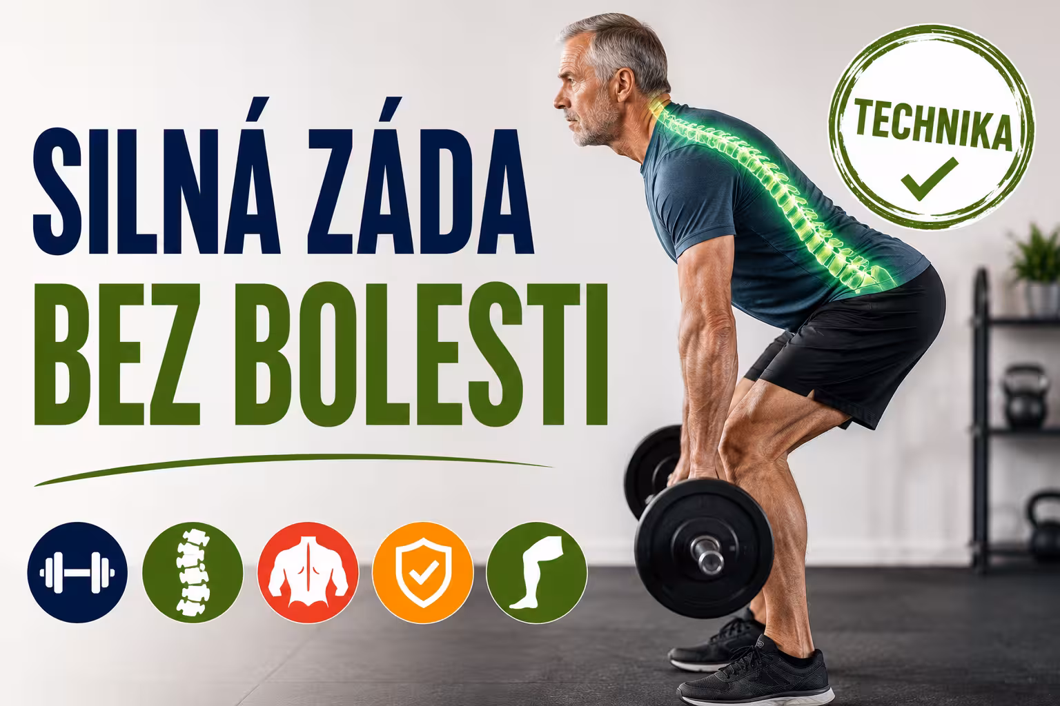 Mrtvý tah po padesátce: Jak posílit záda bez bolesti a s ohledem na páteř