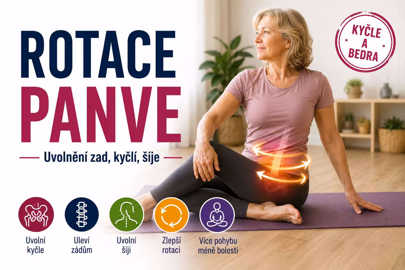 Rotace pánve pro uvolnění zad, kyčlí a šíje | Levita.cz